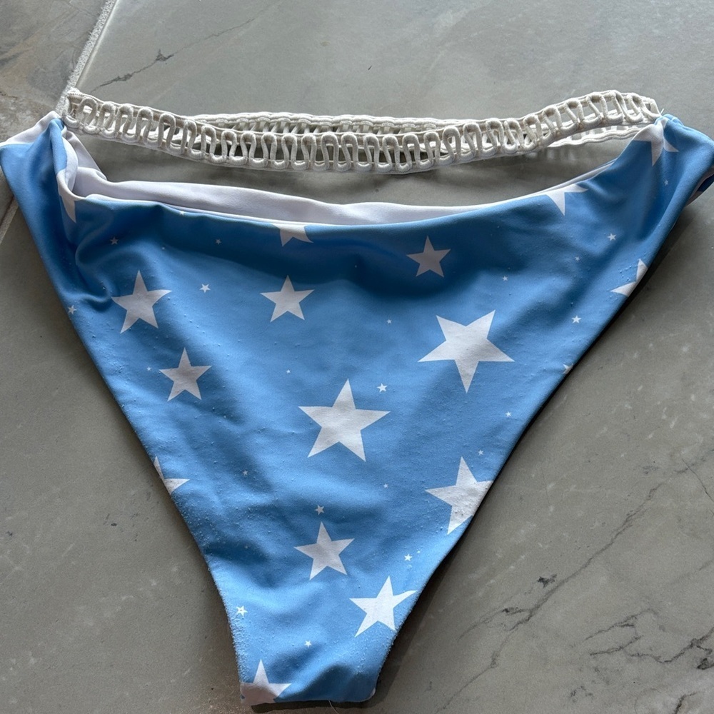 ROMWE Blue and White Star Bikini Bottom - Picture 2 of 6